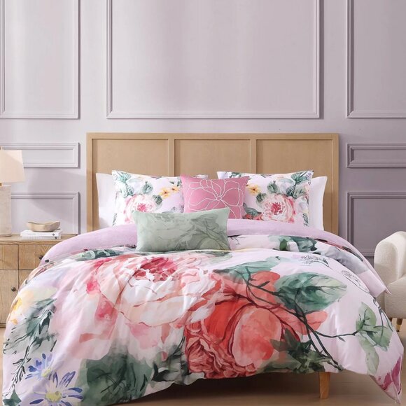 Cool Pink Roses Comforter Set Bebejan King - Picture 1 of 3